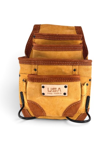 Suede leather tool pouch heavy - leather,