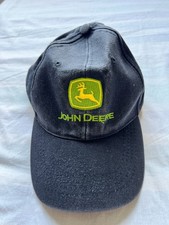 John Deere Baseball Cap Mens One Size Black Cotton Logo Embroidered Adjustable