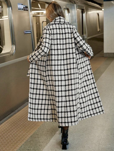 Women white black check - white/black,