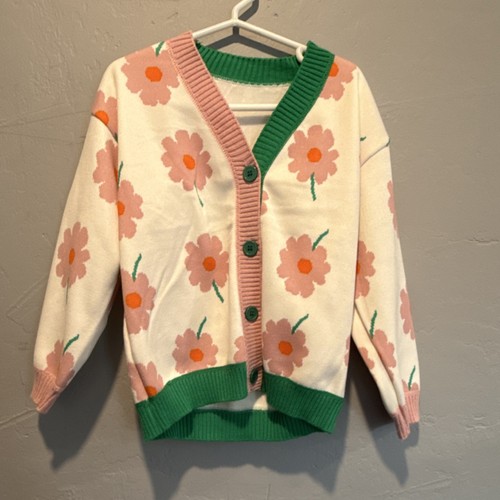 Girls floral knit cardigan - girls',