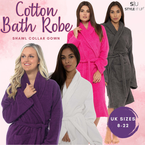 Womens ladies towelling bath - towelling,