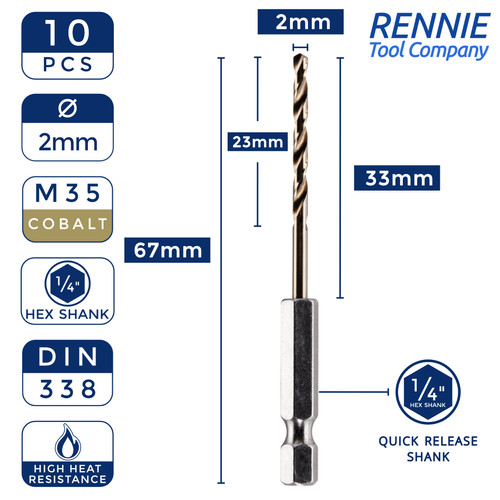 Box hex shank hss gold - box, of