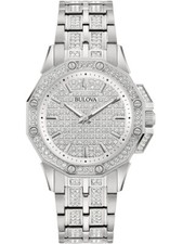 Bulova 96L305 LADIES WATCH Crystal Octava Stainless Steel Womans NEW WITH TAGS