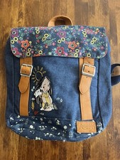 Rare Disney Store Pocahontas Animators Collection Backpack School Bag Tote Denim