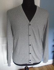 Marks and Spencer Mens cotton rich Cardigan Size Medium Light Grey NWOT