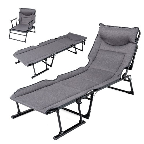 Folding camping cot - 3-in-1,