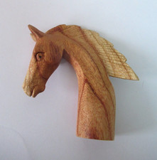 WOODEN CARVED  HORSE HEAD  STICK Handle  for Walking stickmaking