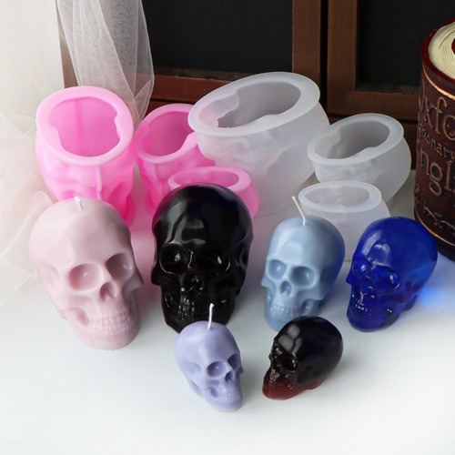 Skull candle mold silicone - 3d,