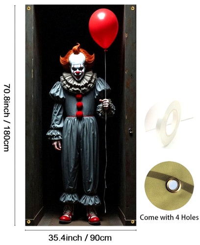 Halloween horror clown door - halloween,