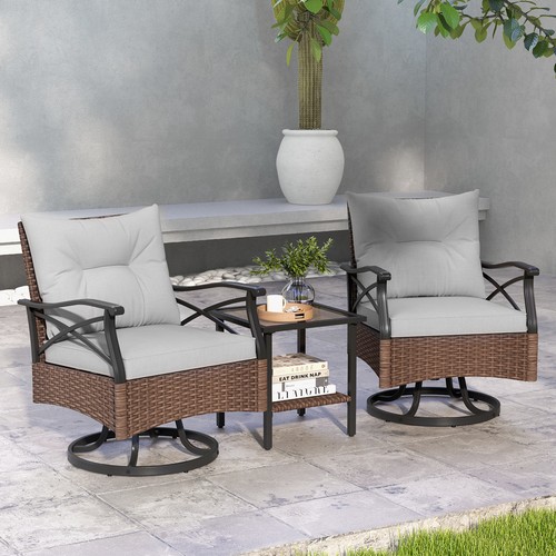 Pcs wicker swivel rocker set - wicker,