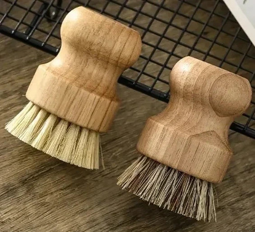 Wooden dish brush 2pcs - wooden,