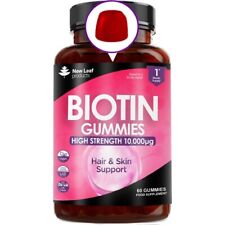 Biotin Gummies Hair Skin & Nail Beauty 10000mcg - Vegan Chewable Vitamins Growth