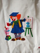 Vintage Clown curtains pair Cranston Fabric Retro Children's Bedroom W43" x D65"