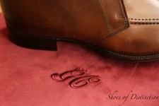 George Cleverley Tan Brown Leather Derby Boots Men's UK 10.5 E US 11.5 EU 44.5