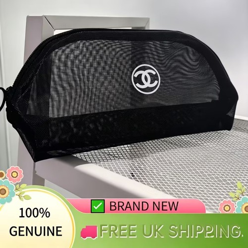 Luxury black mesh beauty bag - luxury,