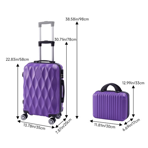 2pcs abs hard - abs, suitcase