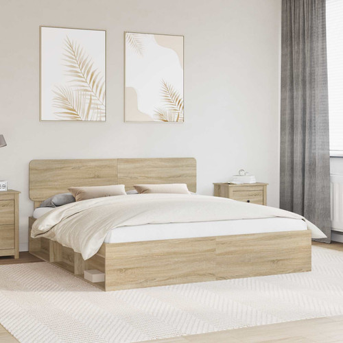Bed frame sonoma oak solid - frame,