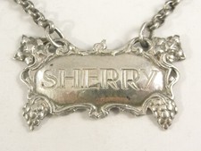 Omar Ramsden Silver WINE LABEL - Sherry. Hallmarked London 1937