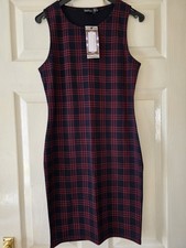 Petite Check Navy Shift Dress