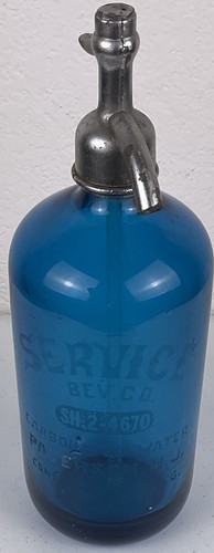 Vtg blue glass seltzer - vtg,