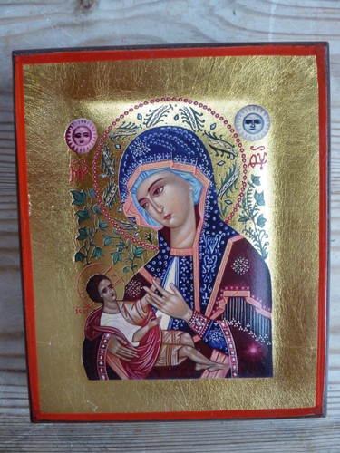 Byzantine wooden icon virgin - byzantine,
