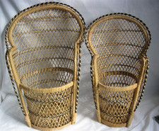 2 X WICKER BOHO PEACOCK CHAIR