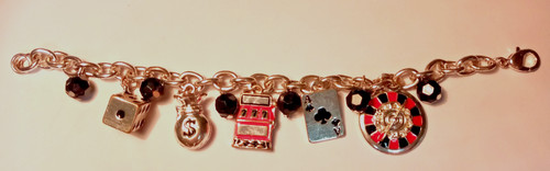 Casino gambling charm bracelet - charm,