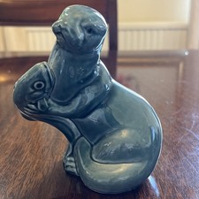 POOLE POTTERY OTTER WITH FISH