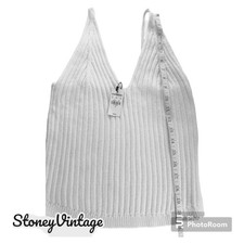 Express White Crop Ribbed