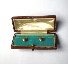 VICTORIAN 9CT GOLD DRESS / SHIRT STUDS. FULLY HALLMARKED 1894. ANTIQUE. BOXED