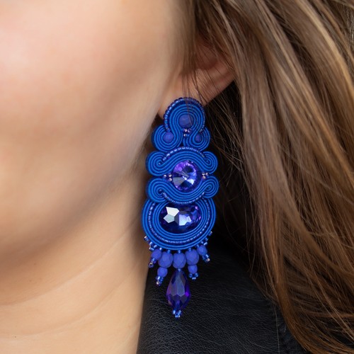 Handmade cobalt blue soutache - cobalt,