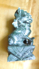 Chinese Sculpture in Marbled Green Jasper