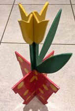Wooden 3D painted flower and pot (tulip) vg++