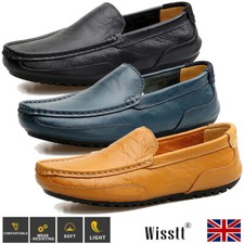 Mens Moccasin Boat Leather Walking Shoes Loafers Pumps Driving Casual Slip On