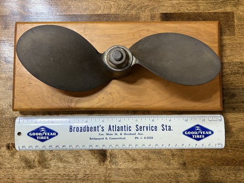 Vintage mounted brass boat - vintage,