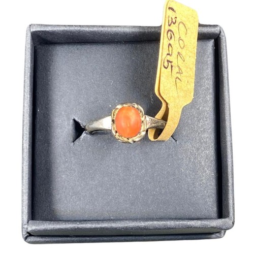 Coral ring - coral,