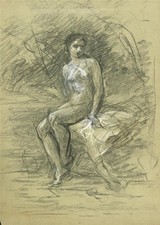 Female Nude - Antique Charcoal