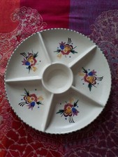 Lovely Poole Pottery Red Clay Hors D'oeuvres Dish - Hand Painted - SF Pattern