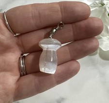 Selenite pendant mushroom 2cm - selenite,