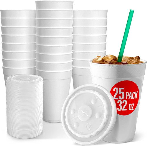 Styrofoam cups with lids - styrofoam,