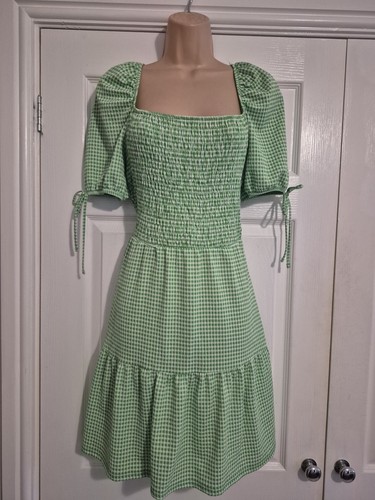 Green white gingham summer - white,