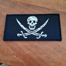 Skull Skeleton Patch Jolly Roger Biker Pirate Sew On Badge 15cm x 8cm