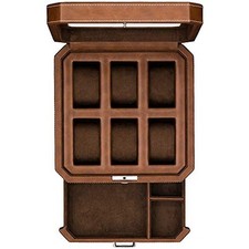 6 Slot Leather Watch Box with