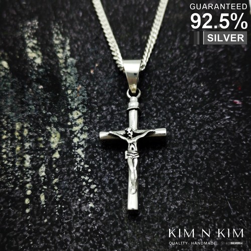 925 silver cross - silver, thick