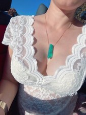 CERTIFIED GENUINE ZAMBIAN EMERALD RAW NECKLACE PENDANT, 18K GOLD OR 925 SILVER