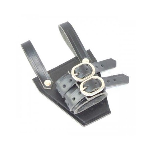 Brown leather buckled - brown,
