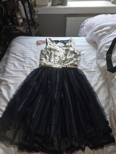 Monsoon navy blue gold - blue, sequin
