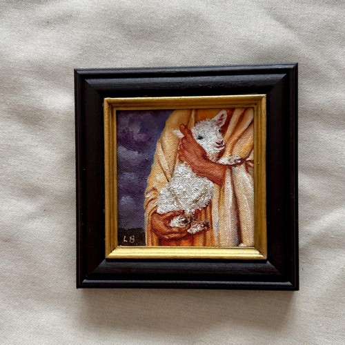 Jesus holding lamb miniature - jesus,