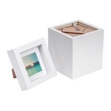 5x White 4" x 4" 3D Box Photo