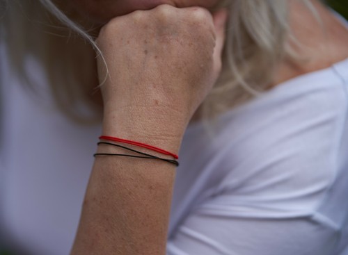 Red black cord - black, string